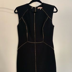 Rebecca Taylor black dress with gold zipper detail